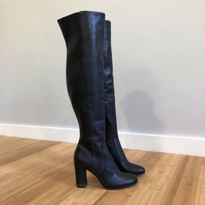 Michael Kors Sabrina Over The Knee Leather Black Boot size 8.5
